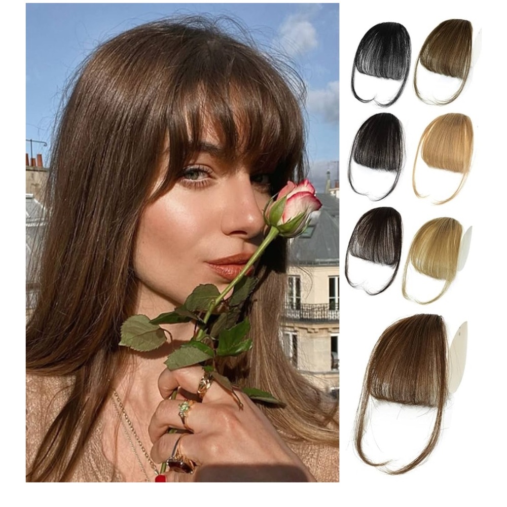 Wispy Human Hair Bangs Topper